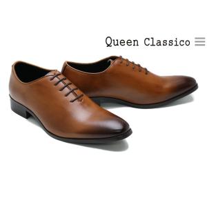 クインクラシコ メンズ ドレスシューズ ホールカット ブラウン QueenClassico mm501 br｜queen-classico