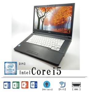 中古ノートパソコン ノートパソコン windows11 office搭載 Core i5-8250U 8GB SSD256搭載 カメラ HDMI USB3.0 15.6型 Fujitsu A579 又は A748