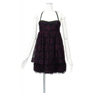 アリス オリビア 黒 ポリエステル レース キャミソール ワンピース S｜queenandking