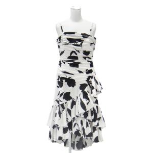 ワンピース レディース シルク フリル 白 黒 花柄 ドレス 通販 服 Mサイズ ~ Lサイズ｜queenandking