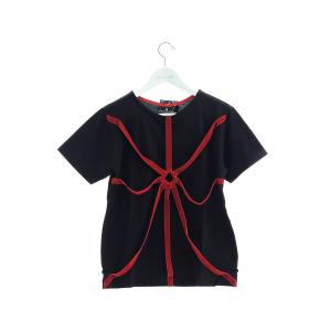 赤 ベルベット パラシュート Tシャツ 黒 ブラック コットン Sサイズ｜queenandking