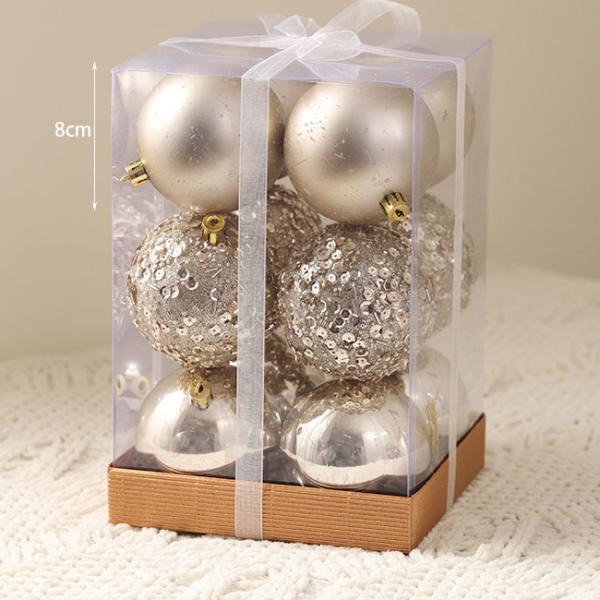 シャンパンボール　80mm　12個セット【クリスマスツリー クリスマス 飾り オーナメント 装飾 ツ...