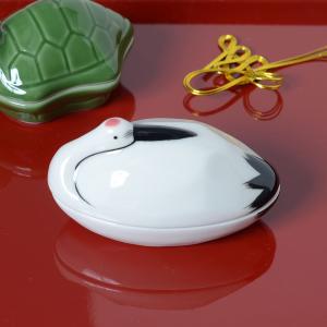 陶器珍味入 陶器・亀型珍味入 26341【珍味入れ 正月 鶴亀うさぎ 器