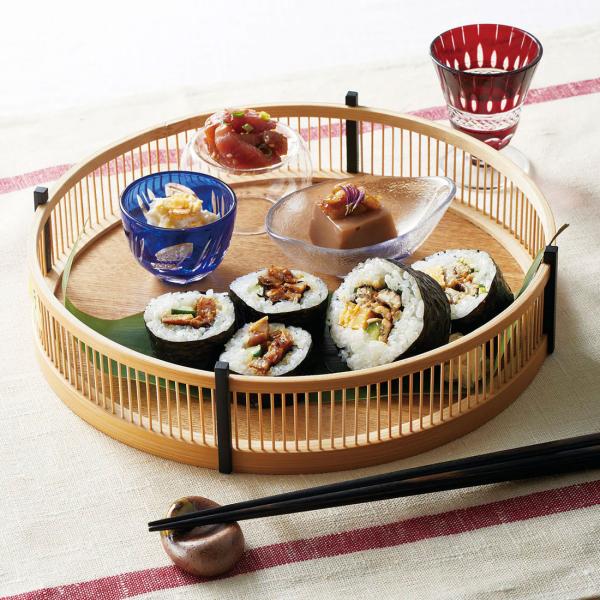 【取り寄せ商品】白竹千筋盛器・丸【和モダン おしゃれ おもてなし 和食器 トレイ トレー 長方形 割...