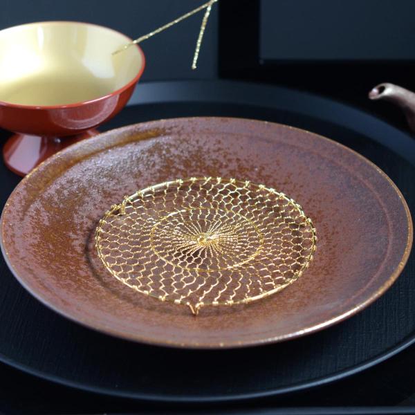 【取り寄せ商品】用美 YOUBI 金州 ゴールド仕上 4寸　24449【網 アミ 懐石 和食器 おも...