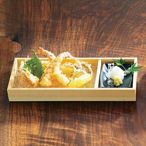 千筋料理箱 2段（手付） 22635【うどん そば 竹かご 天ぷら とんかつ