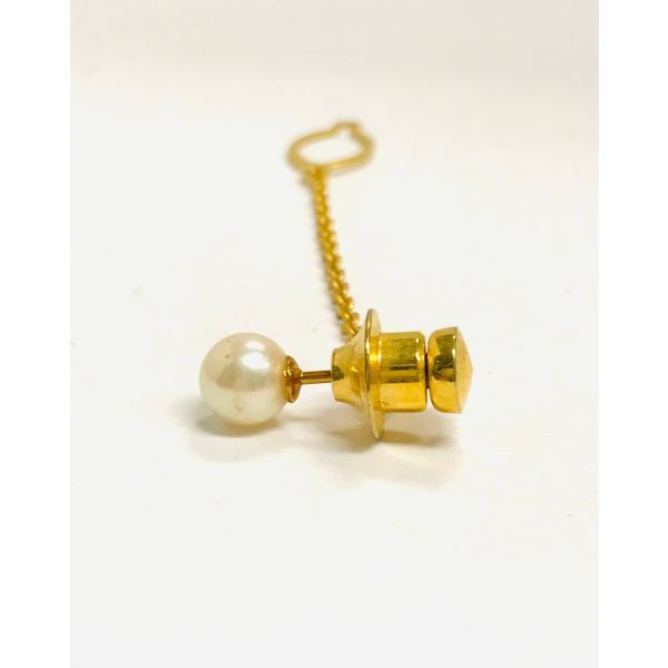 Ｋ18YG　真珠パール　タイピン　6.5mm玉　qoj.YPM17
