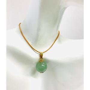 ペンダントトップ ヒスイ 2.0ct ダイヤ K18WG シルバー 翡翠