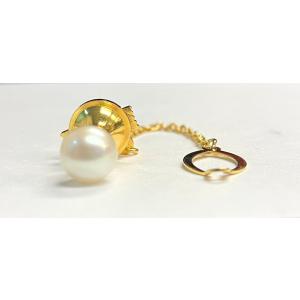 K18　ゴールド　真珠　パール　7.5ｍｍ玉　タイピン　qoj.YZZ05