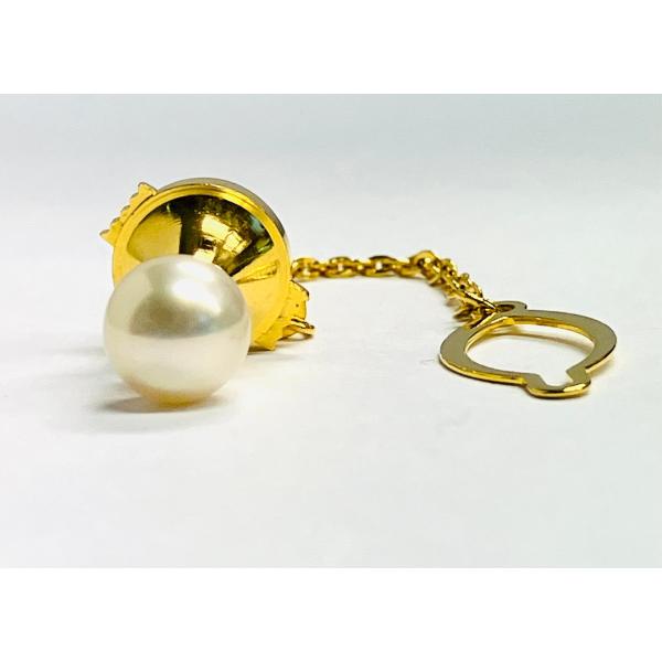 K18　ゴールド　真珠　パール　7.0ｍｍ玉　タイピン　qoj.YZZ06