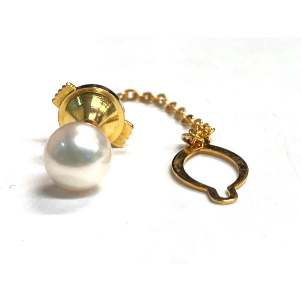 K18　ゴールド　真珠　パール　8.0ｍｍ玉　タイピン　qoj.YZZ07