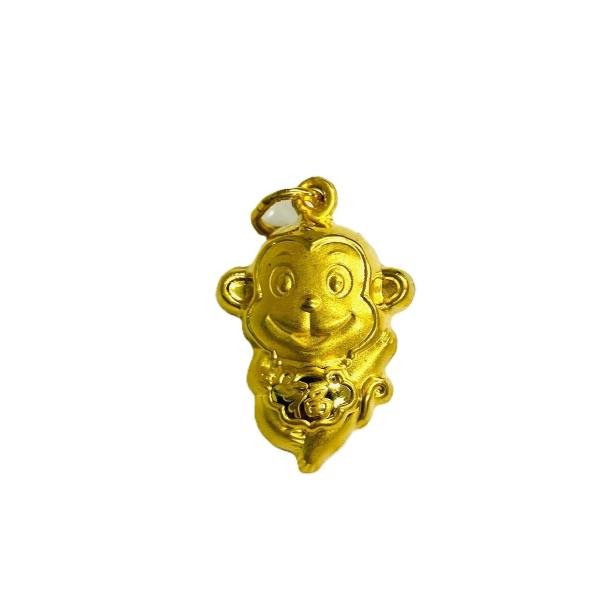 qoj.ZJQ05　K24　ゴールド　猿×福　ペンダントトップ　中国　縁起物　昇進・出世のお守り　さ...