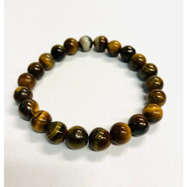タイガーアイ　8.0ｍｍ玉　ブレスレット　20.5cm　 　qoj.ZOT04