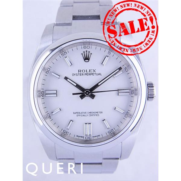 ロレックスオイスターパーペチュアル白文字盤バーインデックス116000ほぼ未使用の中古