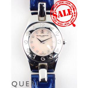 電池交換済 BAUME&amp;MERCIER ボーム&amp;メルシェ リビエラ ダイヤベゼル 65506 ダイヤモンド 8Pダイヤ 50m防水 白 ホワイトシェル SS ステンレス レディース クォーツ リヴィエラ【6ヶ月保証】【腕時計】【中古】 BAUME&MERCIER（ボーム&メルシエ） 電池交換済 ボーム&メルシェ