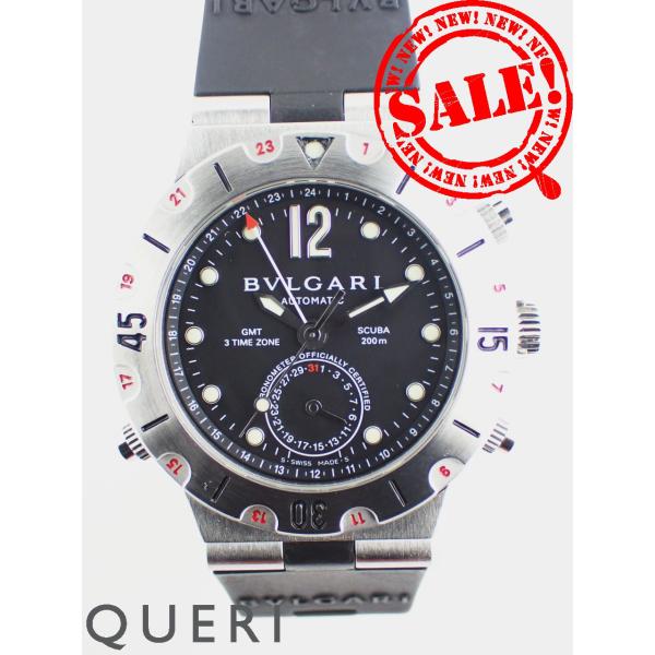 ブルガリ 生産終了 ディアゴノ スクーバ GMT ブラック文字盤 SD38SGMT 新品仕上げ済