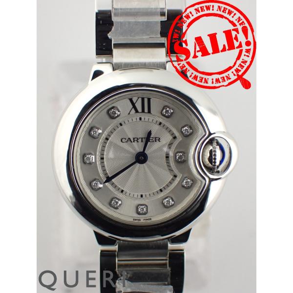 カルティエ バロンブルー クォーツ レディース シルバー文字盤 WE902073 新品仕上げ済