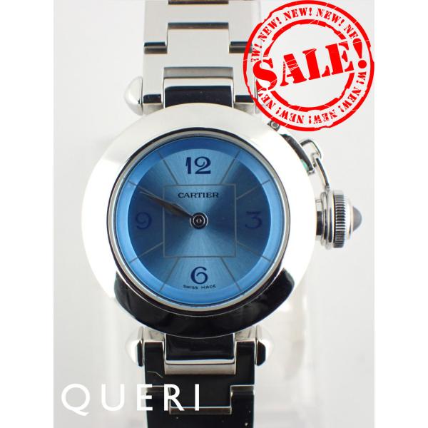 カルティエ ミスパシャ 1周年記念モデル レディース ブルー文字盤 W3140024 新品仕上げ済