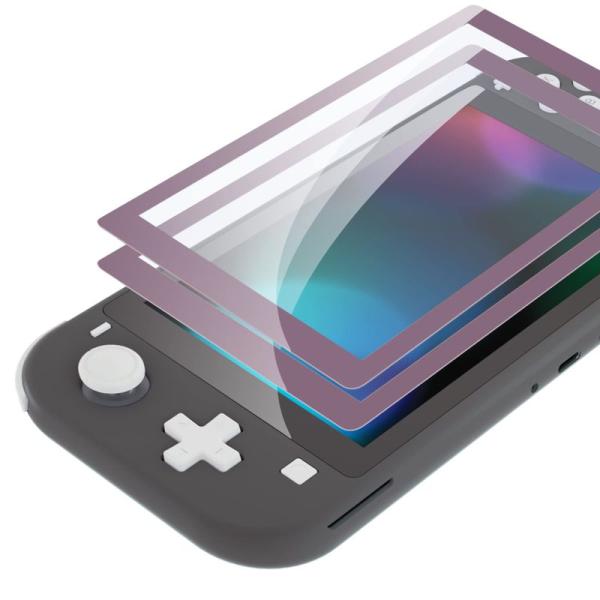 eXtremeRate Switch Liteに対応用ダークグレーがかったバイオレットボーダー透明な...