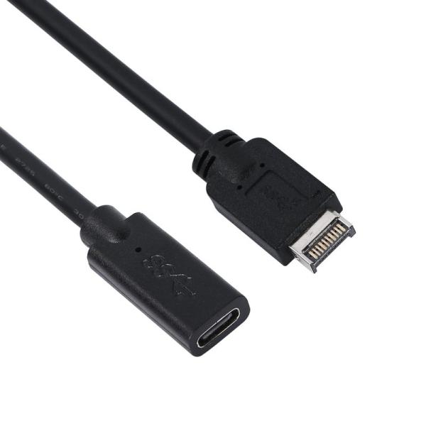 CERRXIAN USB3.1フロントパネル延長ケーブル,Type E男性からType C女性アダプ...