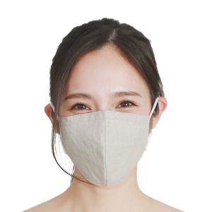 SEK認証 抗ウイルス素材使用 日本製 ファブリックケアマスク(リネン無地タイプ S-M ナチュラル) 肌側シルク100% 洗える 花粉除去｜quessstore