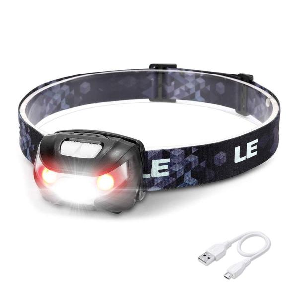 LED ヘッドライト 充電式 高輝度 ヘッドランプ USB充電 白＆赤 ledライト 明るさ150ル...