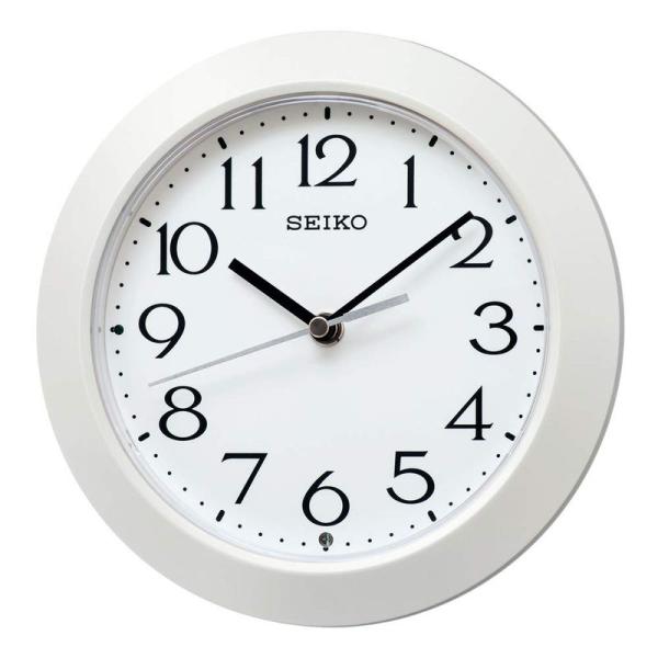 セイコークロック 掛け時計 置き時計兼用 電波 アナログ 白パール 本体サイズ:直径20.3×4.4...