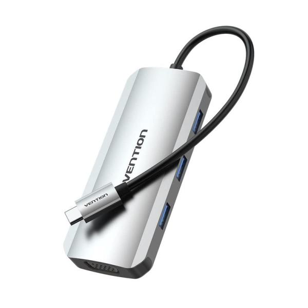 VENTION 6-in-1 ハブ ドッキングステーション PD100W USB3.0x3 HDMI...