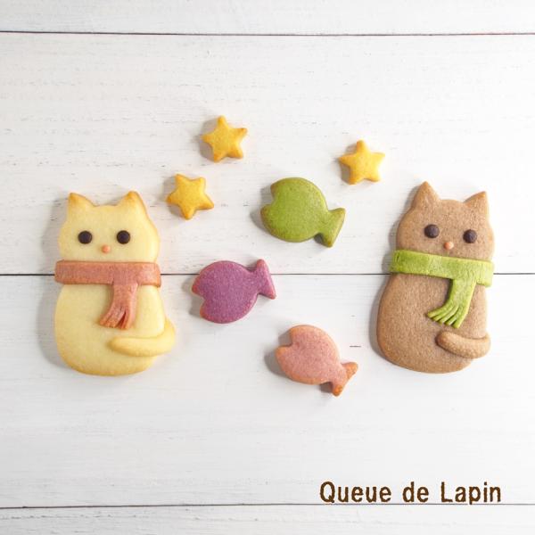 冬季限定　もっふり雪だるまネコクッキー