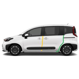 シエンタ（型式：MXPC/MXPL)　ドアエッジフィルム　フロントリアセット　1台分