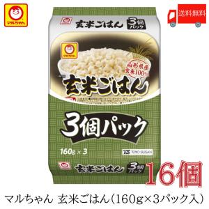 パックごはん 東洋水産 マルちゃん 玄米ごはん 3食パック (160g×3) ×16個 送料無料｜クイックファクトリーアネックス