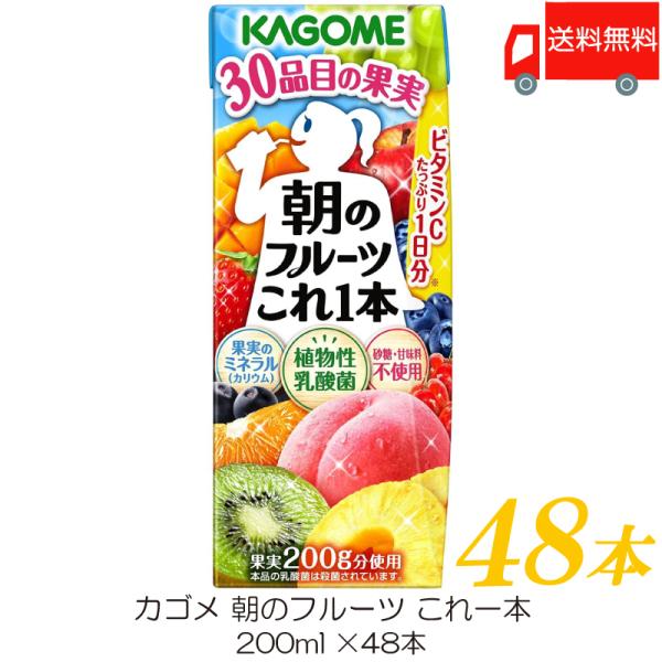 カゴメ 朝のフルーツこれ一本 200ml ×48本 紙パック ジュース 送料無料 野菜ジュース