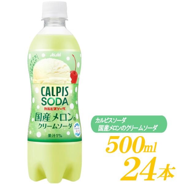 アサヒ飲料 カルピスソーダ 国産メロンのクリームソーダ 500ml ×24本