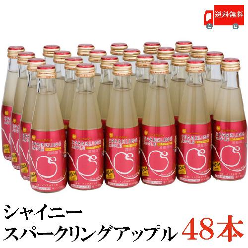 青森りんごジュース 炭酸 シャイニー スパークリングアップル マイルド 200ml×48本 (24本...