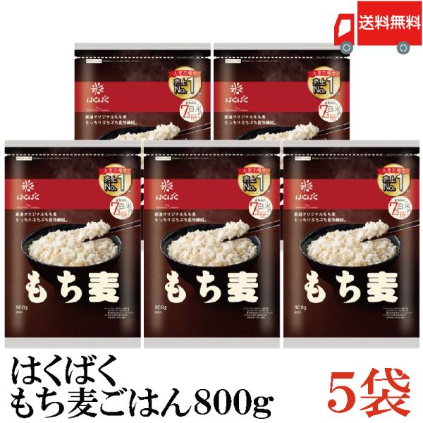 もち麦 はくばく もち麦ごはん 800g 5袋 送料無料