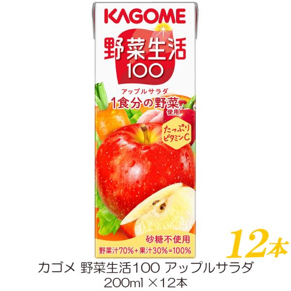 カゴメ 野菜生活100 アップルサラダ 200ml 紙パック ×12本