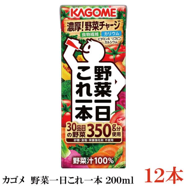 カゴメ 野菜一日 これ一本 200ml 紙パック ×12本
