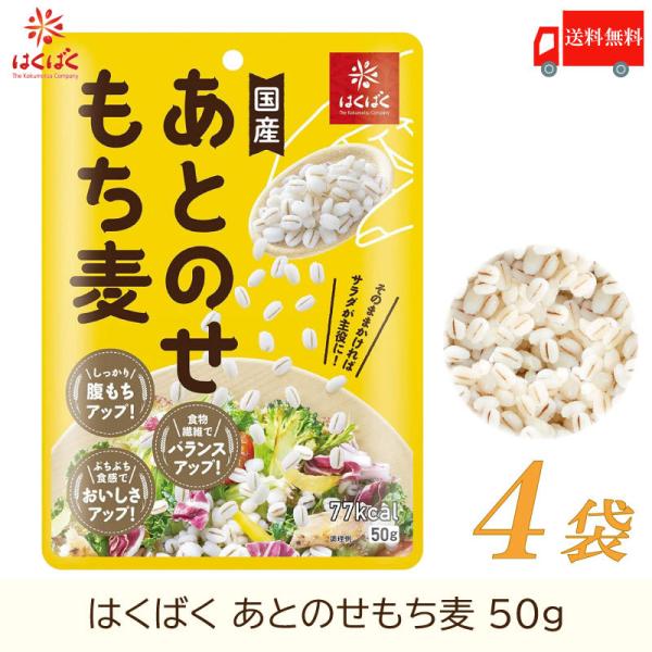 もち麦 はくばく あとのせもち麦 50g ×4袋 送料無料