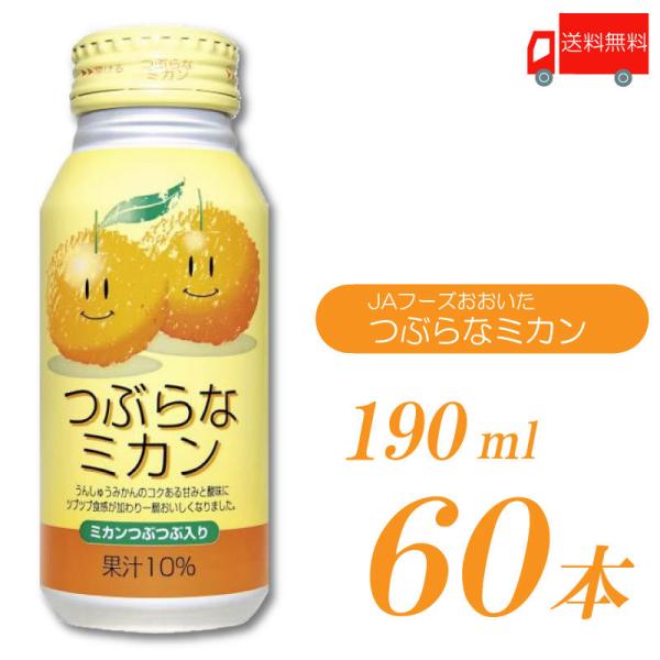 JAフーズおおいた つぶらなミカン 190ml 60本 (30本入×2ケース) 送料無料