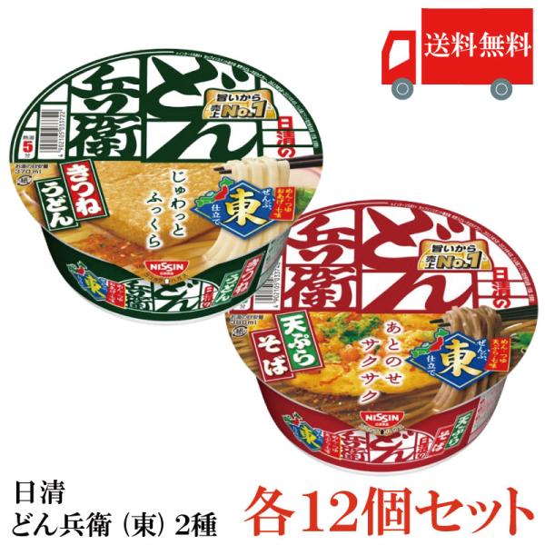 日清食品 日清のどん兵衛 (東) 24個セット (きつねうどん×12個・天ぷらそば×12個) 送料無...