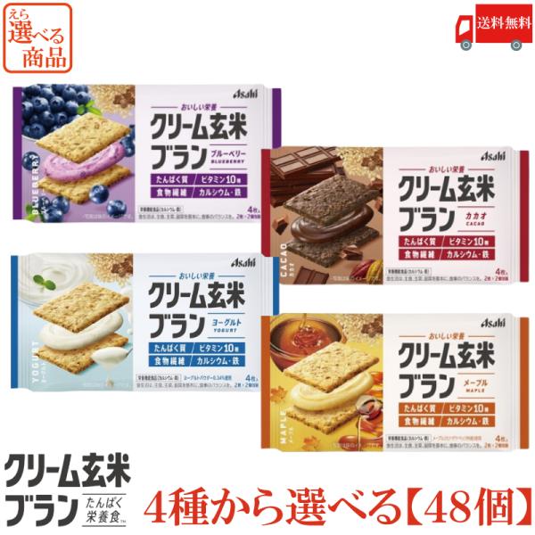 クリーム玄米ブラン 72g 4種から選べる 48個セット  (ブルーベリー・カカオ・ヨーグルト・メー...