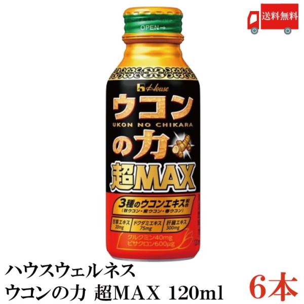 ウコンの力 超MAX 120ml 6本 ハウスウェルネスフーズ ウコン ドリンク 送料無料