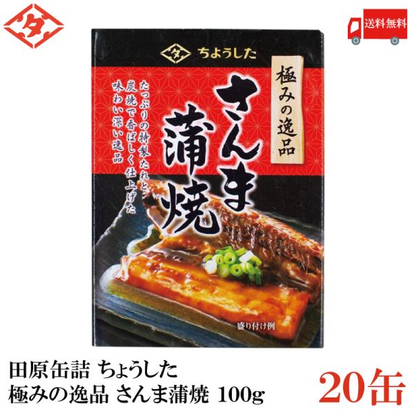 送料無料 ちょうした 極みの逸品 さんま蒲焼 100g×20缶【イージーオープン缶 田原缶詰】