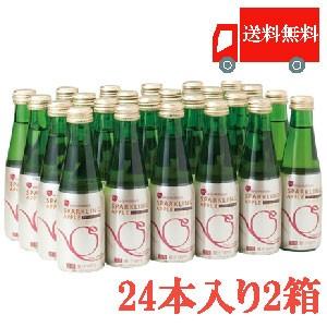 青森りんごジュース 炭酸 シャイニー スパークリングアップル スタンダード 200ml×48本 (2...