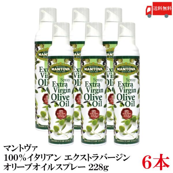 送料無料 マントヴァ 100％イタリアン エクストラバージン オリーブオイルスプレー 228g×6本