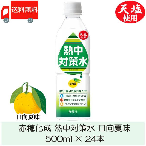 赤穂化成 熱中対策水 日向夏味 500ml ×24本 送料無料