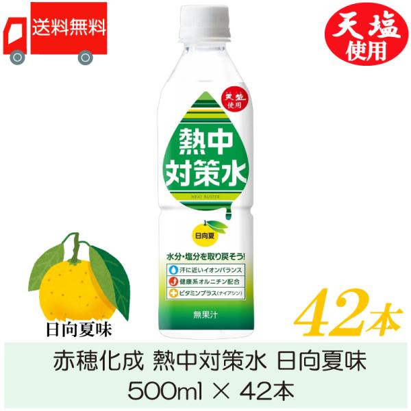 赤穂化成 熱中対策水 日向夏味 500ml ×42本 送料無料