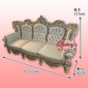 【Y-5433】 特別オーダー品・ロココ調3人...の詳細画像1