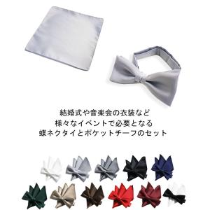 蝶ネクタイ チーフ セット メンズ レディース...の詳細画像2
