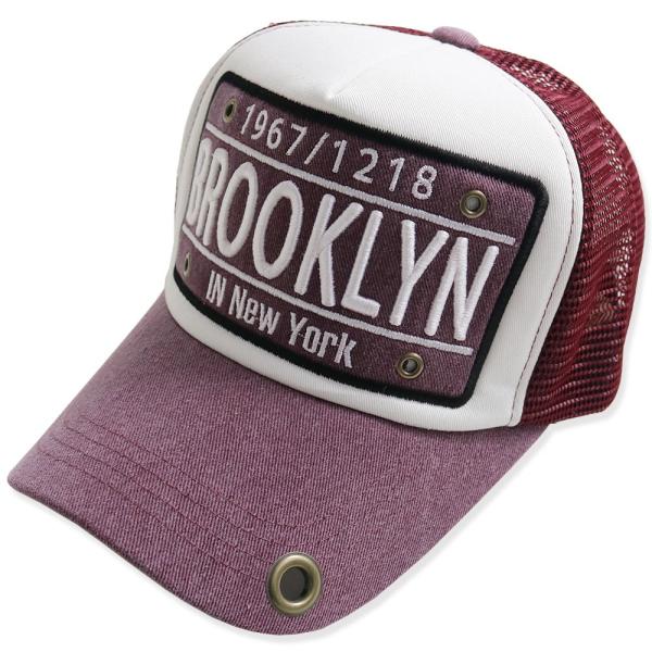 BROOKLYN ロゴ ワッペン メッシュキャップ メンズ レディース 帽子 BB CAP